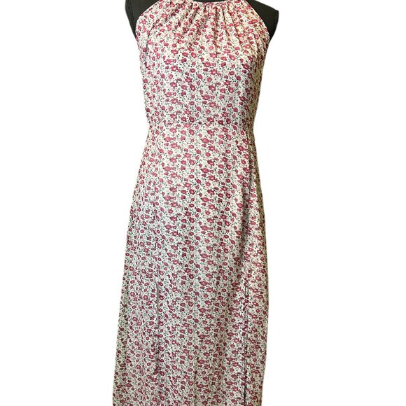 NWT NASTY GAL Give it a Grow Floral Halter Neck Front Slits Maxi Dress (Sz8) - Picture 1 of 5